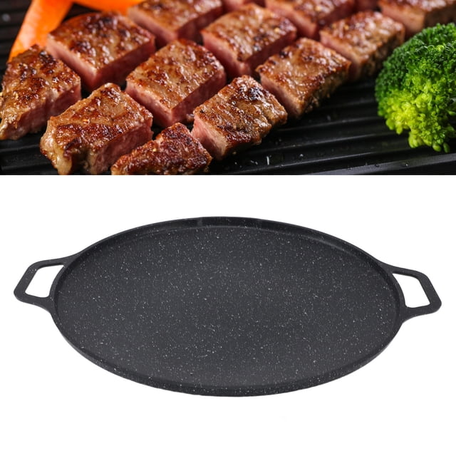 Korean Grill Pan, Fast Heating Electric Korean Grill Pan Non Stick Coating Round for Frying
