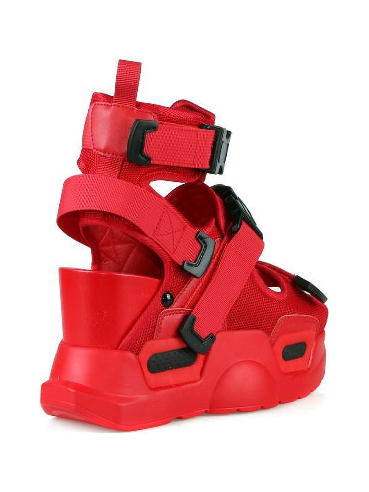 Anthony Wang Platform Buckle Strap Sandals in Red
