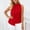 Red, variant on Womens Elegant Tank Tops Crewneck Sleeveless Flowy Pleated Solid Color Blouses Summer Fashion Shirts Brown M