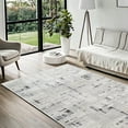 thumbnail image 4 of Grey Abstract Area Rugs for Living Room Washable Rugs Boho Moroccan Area Rug Soft Neutral Geometric Bohemian Carpet Distressed Indoor Rug for Bedroom Dining Room Office Foldable Nonslip Rug, 4 of 9
