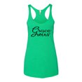 thumbnail image 2 of Wild Bobby Grace Wins Script Inspirational/Christian Women Tri-Blend Racerback Tank Top, Envy, Small, 2 of 5