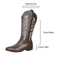 thumbnail image 6 of Women's Cowboy Boots Embroidered Mid Calf Cowgirl Western Booties Chunky Heel Pull on Country Dress Riding Knee High Boots, 6 of 8