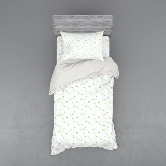 Ambesonne Fish Bedding Set 3 Pcs, Marine Life Inspiration, Twin XL, Apple Green Blue