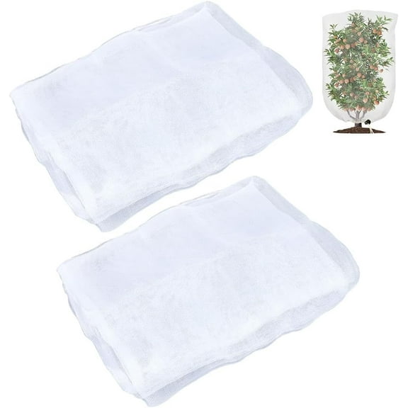 Polyester Fruit Tree Netting Insect-proof Net Cover for Garden with Drawstring White 1000x700x1.5mm