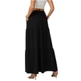 thumbnail image 5 of Rvasteizo Womens Mid Calf Skirt Solid Color High Waist Pleated Skirt With Side Pocket, 5 of 5