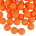 thumbnail image 1 of Uxcell 50 Pack 15mm Perlas de Silicona, Perla de Goma Suelta Redonda para DIY Naranja Rojo, 1 of 7
