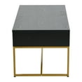 thumbnail image 5 of Household Essentials Wrap Rectangular Coffee Table Black Oak Wood Grain and Black Metal, 5 of 8