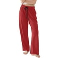 thumbnail image 4 of Womens Palazzo Pants Summer Fashion 2026 High Waisted Wide Leg Drawstring Flowy Beach PJS Pants with Pockets, 4 of 4