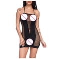 thumbnail image 7 of Tagold Sexy Womens Lingerie Fishnet Seamless Mesh Netting Chemise Hollow Out Perspective Babydoll Dress Sleepwear Nightwear Nightdress, 7 of 7