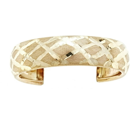 - 10kt Solid Yellow Gold Adjustable Toe Ring In a Diamond-Cut Design