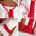 thumbnail image 3 of Toddler Girls Romper Jumpsuit Long Sleeve Holiday Party Outfit with Festive Print and Bow Detail for Baby Photoshoot Modern Baby Girl Clothes 12-18 Months, 3 of 8