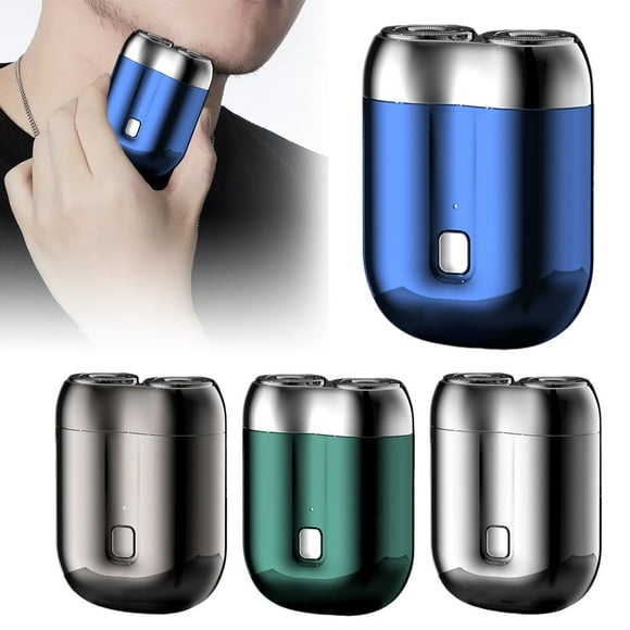 Mini Double Head Electric Shaver USB Rechargeable Waterproof Travel Rotary Razor Portable Men Hair Beard Trimmer Remover Tool Father Boyfriend Gift