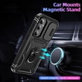 thumbnail image 2 of Design for Samsung Galaxy S24 Plus Phone Case with Camera Lens Ring Holder Kickstand Heavy Duty Rugged Shockproof Military Grade Bumper Protective Cover for Women Men Girls 6.7 inch Black, 2 of 9