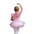 thumbnail image 2 of LYMAYTER Ballet Leotards Girls Toddler Tutu Dress Short Sleeve Party Costume (4-Tiered Layers)‌ 3Y-11Y, 2 of 8