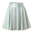 thumbnail image 5 of JIKNTTR Women's Casual Skirt 2025 Shiny Pleated Skirts Fashion Casual A-Line Mini Skater Skirts Womens Skirt Mini Shiny Skirt Beach Vacation Skirts, 5 of 7