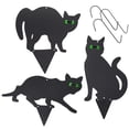 thumbnail image 1 of Precio sorpresa!1 Juego de 3 2D decoración de jardín al aire libre forma de gato pájaro asustado gato hueco Metal con agujeros y ganchos, 1 of 9