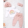 thumbnail image 2 of Newborn Infant Baby Girl 4PCS Clothes Romper Pants Set Floral Autumn Outfits Cute Baby Clothes Girl 0-3 Months, 2 of 6