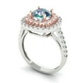 thumbnail image 2 of Solitaire with Accents Engagement Ring for Women - 1.615ct Blue Moissanite in 18K White/Rose Gold Promise Ring, 2 of 6