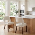 thumbnail image 5 of Modern Faux Leather 20.7" W Upholstered Dining Chairs Set of 2, Thick Foam Cushion Kitchen & Dining Room Chairs with Solid Wood Legs, Beige, 5 of 14