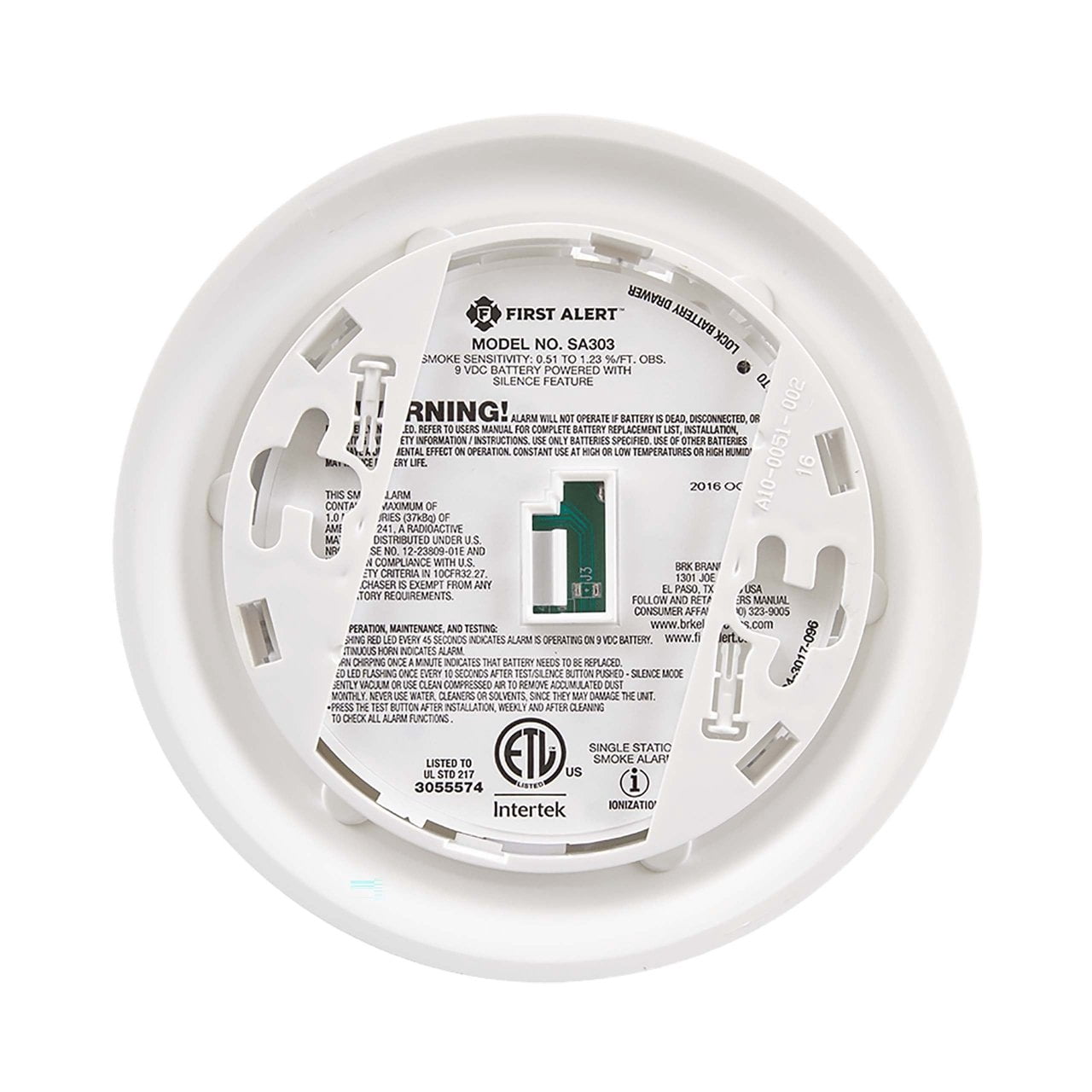 First Alert Battery Powered Smoke and Fire Alarm with Silence