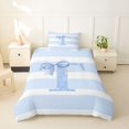 thumbnail image 2 of Erosebridal Girls T Personalized Initial Twin Bedding,Teens Kawaii Blue Bowknot Glitter Print Duvet Cover Set,Pink Reversible,2pcs,No Comforter, 2 of 5