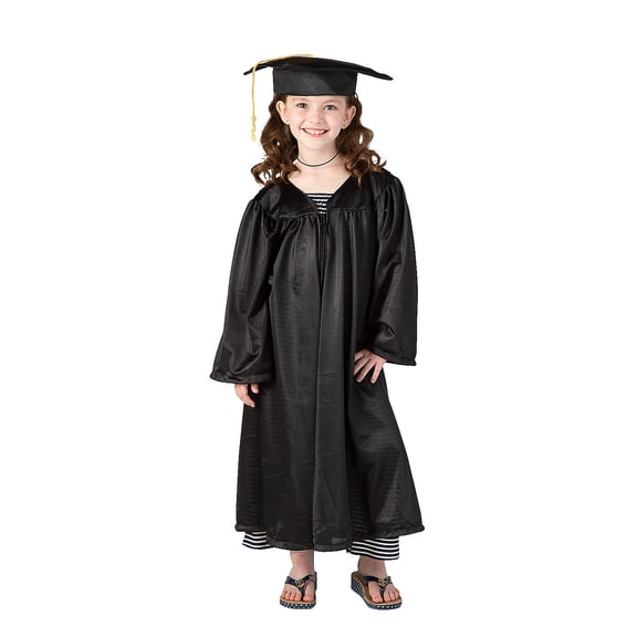 Fun Express Kids Black Elementary School Graduation Mortarboard Hat & Gown Set - 2 Pieces