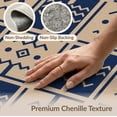 thumbnail image 6 of ODIKA 4'x6' Navy Beige Geometric Diamond Washable Area Rug Southwestern Aztec Inspired Motif With Alternating Stain Resistant, Low Pile, Easy Care for Dorm Room, Small Living, 6 of 7