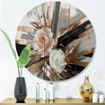 thumbnail image 2 of Designart "Linear Floral Elegance Rose Gold III" Floral Metal Round Art Living Room, 2 of 5