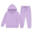 thumbnail image 4 of Tiijoy Girls Sweatsuits Solid Casual Active Workout Hoodie Jogger Pants Outfits, Size 2-13, 4 of 5