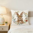 thumbnail image 4 of Uuiauoio Spring Easter Bunny Throw Pillow Covers Rabbit Decorative Pillows Case Soft Velvet Cushion Covers for Couch Sofa Patio Garden Spring Decor, 4 of 6