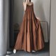 thumbnail image 2 of Vestido largo elegante para mujer, con tirantes finos, corte en A, para vacaciones, playa, sin mangas, estilo coreano, informal, de gran tamaño, 2 of 5