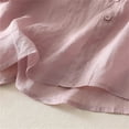 thumbnail image 7 of Women's Cotton Linen Shirts Button Up Half Sleeve Embroidered Trendy Casual Tops Travel Summer Beach Outfits (XL, Pink), 7 of 7