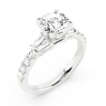 thumbnail image 2 of Earth Jewel 1.92 Ct Round Cut Lab-Created Simulated Diamond Halo Engagement Ring - Beautiful Wedding Ring with Accents - 14K White Gold Plated Ring - Ideal Gift for Engagement and Weddings, 2 of 3