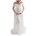 thumbnail image 1 of Vedolay Maternity Dress Summer Maternity Strapless Ruched Maxi Tube Dress with Pockets Pink M, 1 of 5