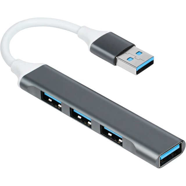 Hub USB 3.0 de 4 puertos, Hub de datos USB ultradelgado, extensión USB 3.0 de transferencia de datos de alta velocidad para Macbook, unidades flash USB, PC portátil, computadora portátil, H externo