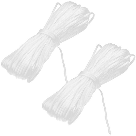 Unique Bargains Nylon DIY Chinese Knot Bracelet Jewelry Beading String Cord White 22 Yards 2pcs