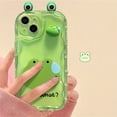 thumbnail image 1 of Vibrant Cartoon Creatures Phone Case - 3D Transparent Design, Wavy Border, Soft Cover, Compatible with iPhone 15, 14, 13, 12, 11 Pro Max, XS Max, X, XR - Cute Pink Rabbit, Green Frog, Brown Bear Desig, 1 of 5