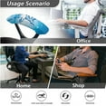 thumbnail image 4 of SCRAWLGOD Butterfly Blue 3 Pieces Breathable Computer Chair Slipcover with Armrest Slipcovers Comfy Desk Chair Cover Crease Resistant High Back Chair Protector, L, 4 of 7