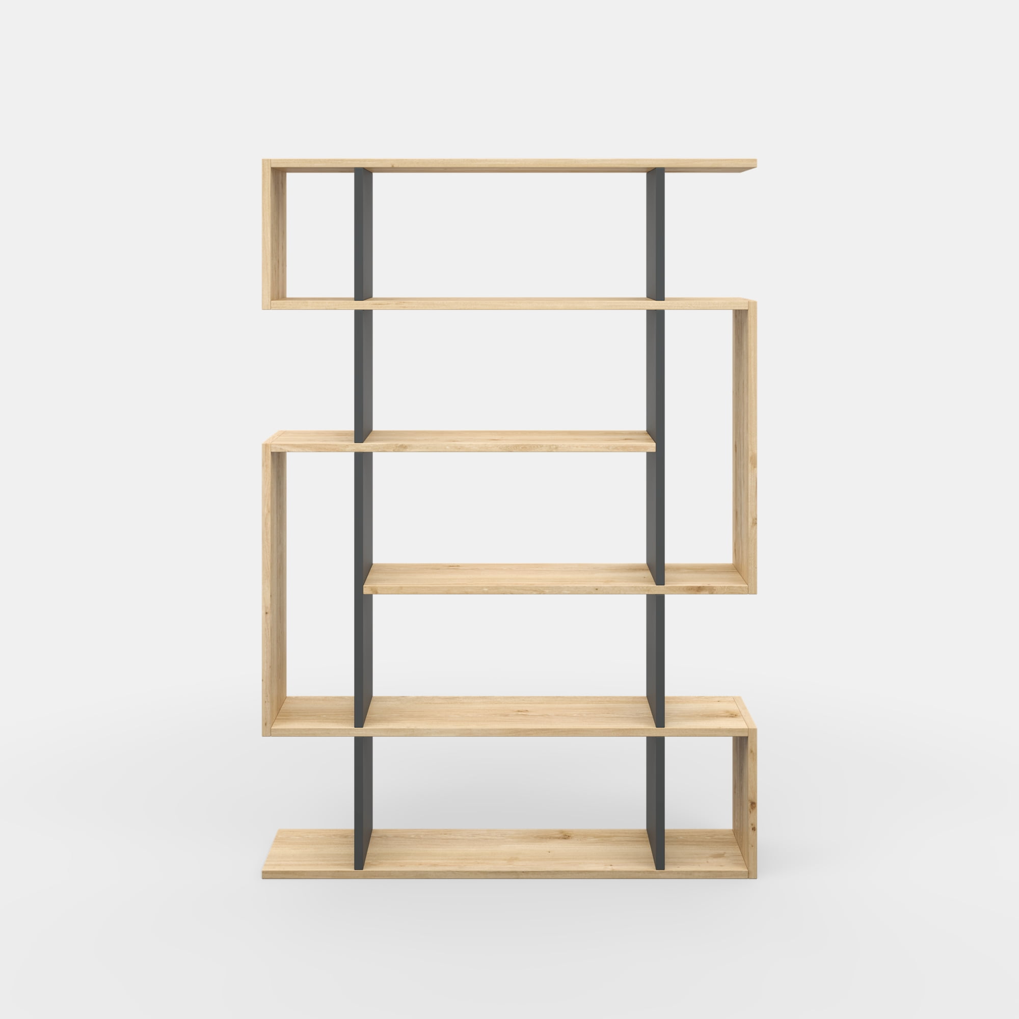 Ada Home Decor Furniture Multiple Tier Open Shelf Oak Anthracite Blair Modern Bookcase