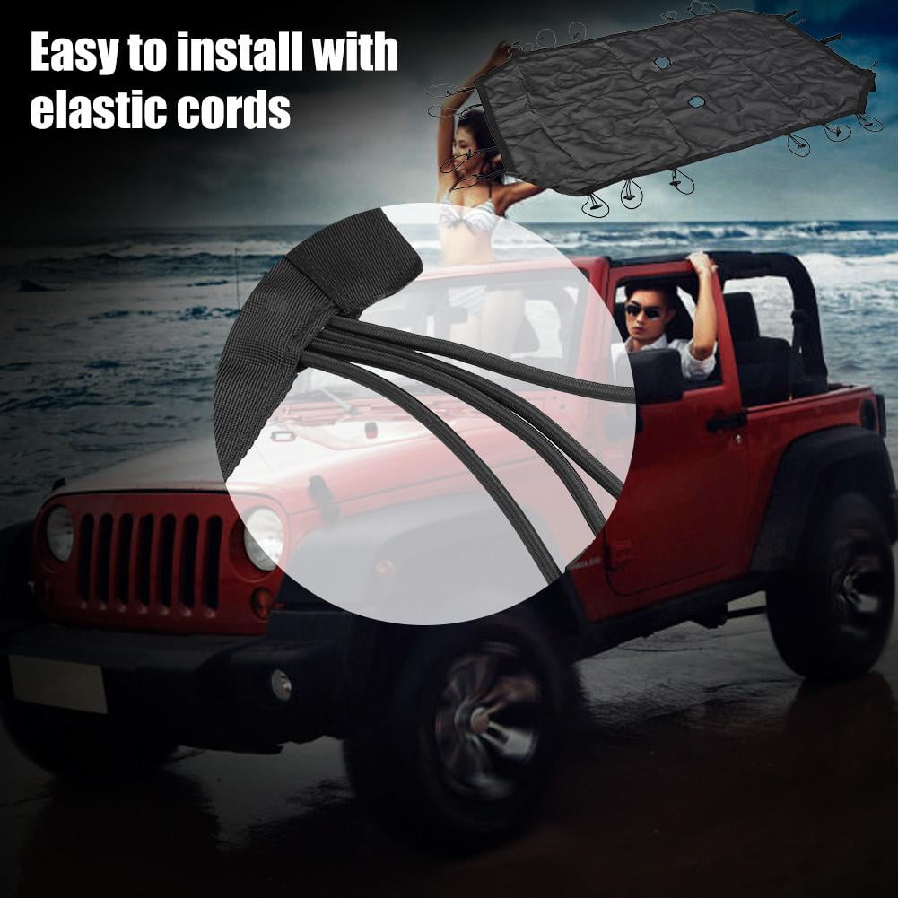 Zerone Car Sun Shade 105.5 /× 68.5 cm Car Sun Shade Heat Insulation Top Cover Roof Provides UV Sun Protection with Cords for Jeep Wrangler 2 Door