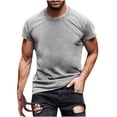 thumbnail image 2 of cllios Mens Shirts Short Sleeve, Men's Cotton Crewneck Short Sleeve T Shirts Lightweight Breathable Workout Shirt 2024 Trendy Mens Solid Color Muscle Tees Gray XL, 2 of 6