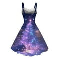 thumbnail image 4 of Youyipin womens dresses Women's Vintage Christmas Dress Snowflake Print Sleeveless A-Line Party Midi Dress prom dresses 2025, 4 of 4