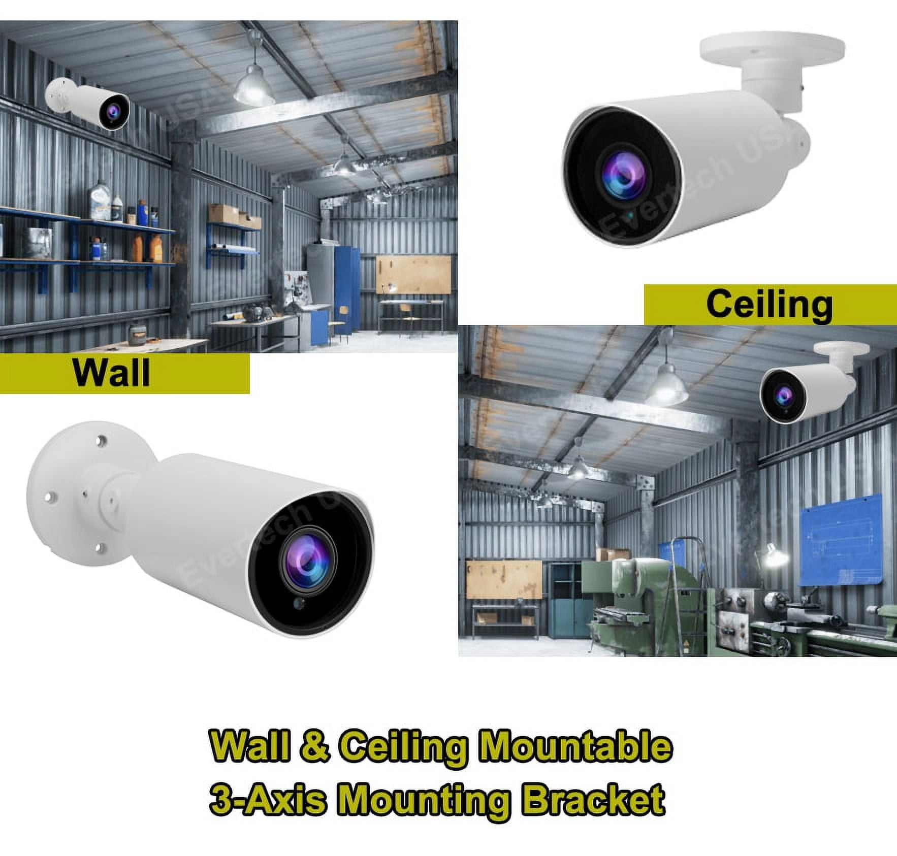 Evertech 1080p Bullet Security Camera Set with 25ft pre-Made Cable and 1000mA Adapter
