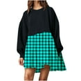 thumbnail image 1 of EQWLJWE Robes d'Automne pour Femmes 2023 Mode Femmes Décontracté Ample Col Rond Manches Longues Confortable Robes Imprimées Robe Chandail à Carreaux Imprimée Robes d'Automne pour Filles Robes de Retour à la Maison 2023, 1 of 6