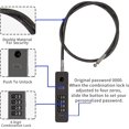 thumbnail image 2 of (2.3 ft. 5 mm, black) Combination lock Weatherproof steel luggage security cable with resettable code and braided steel cable lock, 2 of 5