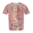 thumbnail image 4 of Patlollav Plus Size Tops For Women Trendy Floral Print Short Sleeve Tshirt Lightweight Crewneck Tee Shirts Casual Loose Pullover Tee, 4 of 5