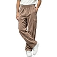 thumbnail image 2 of MXALUOB Men's Corduroy Pants Cargo Textured Drawstring Trousers with Flap Pockets Ribbed Wide Leg Elastic Waist Casual Pant for Winter, 2 of 6