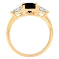 thumbnail image 3 of 2.82 ct Emerald Cut Natural Onyx 3 Stone 14K Yellow Gold Womens Engagement Ring, 3 of 5