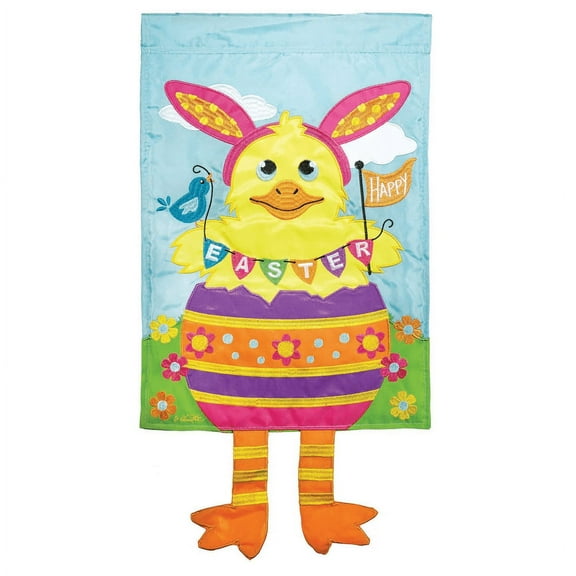 Magnolia Gardens M011291 30 x 44 in. Double Applique Easter Polyester Garden Flag