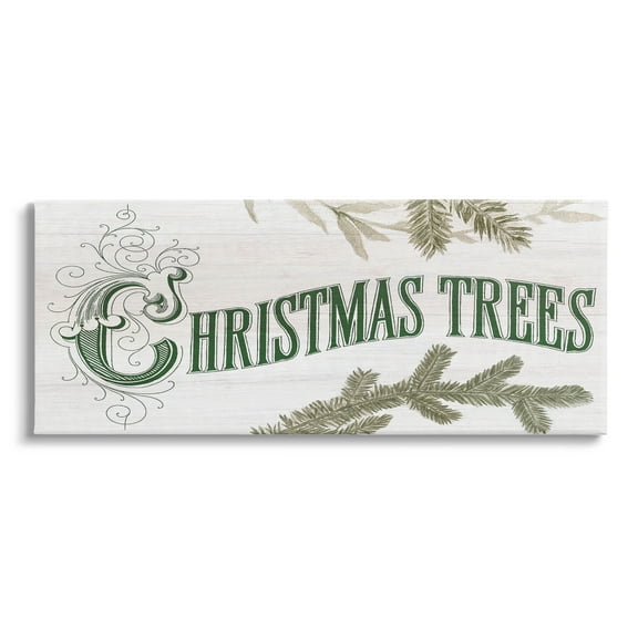 Stupell Industries Christmas Trees Ornate Letters Graphic Art Gallery Wrapped Canvas Print Wall Art, Design by Lil' Rue